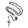 FaithHeart Rosenkranz Halskette Damen Herren Kreuz Kette Edelstahl Auto Rosenkranzkette mit Jungfrau Maria Medaille Lange Gebetskette Halskettenanhänger Rosary Necklace Amulett Schmuck, Metal Type: Edelstahl, Farbe: E-Schwarz