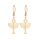 Jüdische religiöse Davidstern-Ohrringe für Frauen und Mädchen, Edelstahl, schick, Retro, Israel, Kerzenständer, Davidstern, Tropfenohrring, Chanukka-Schmuck, Farbe: Gold