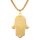 EUEAVAN Hamsa Hand der Fatima Halskette für Frauen Hebräischer Segensanhänger Jüdischer Davidstern Halskette Israel Allah Judentum Religiöser Schmuck Islamisches Amulett für Männer, Farbe: Buchstabenkette gold