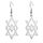 Davidstern-Ohrringe für Damen, Edelstahl, hebräische Inschrift, Hexagramm, blauer Diamant, rund, baumelnde Ohrringe, Megan-Stern, jüdischer Schmuck, Farbe: Silber 4