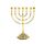 BRTAGG Menorah Kerzenhalter – 17 cm Höhe, 7 Zweige, vergoldet, zeigt 12 Stämme Israels und den Jerusalemer Tempel für jüdische Feiertage und Zeremonien (Modell: 4441), Größe: 6.7 Inches, Farbe: Gold