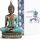 25DOL Buddha-Statuen für zu Hause, 33 cm, Buddha-Statue (Der Moment der Erleuchtung) Sammlerstücke und Figuren, Meditationsdekoration, Yoga-Zen-Dekor, Hindu- und Ostasiatische Dekoration, Farbe: Türkis und Gold