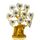 YU FENG Goldener Buddha-Statue Geldbaum mit bösen Blick, weisser künstlicher Blume, Heimbüro, Schutz, Dekoration, Feng Shui Ornament, Farbe: Gold