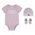 Levi's Baby - Jungen Classic Batwing Infant Hat Bodysuit Bootie Set 3pc Baby- und Kleinkind-Strampelanzug (3er Pack), Größe: 0-6 Monate, Farbe: Rosa