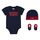 Levi's Baby - Jungen Classic Batwing Infant Hat Bodysuit Bootie Set 3pc Baby- und Kleinkind-Strampelanzug (3er Pack), Größe: 6-12 Monate, Farbe: Navy