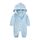 Alunsito Neugeborenes Baby Junge Mädchen Kleidung Säugling Hoodie Strampler Langarm Solid Farbe Ein Stück Jumpsuit Bodysuit Outfit, Größe: 6-9 Monate, Farbe: Blau