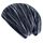 Wollhuhn Kinder Beanie – Zweilagige Longbeanie aus Jersey, wendbar & weich – mit Grauer Innenseite – Handmade in Deutschland – ganzjährig tragbar, Größe: 42-46, Farbe: \LINES schwarz / grau\