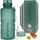 Hydracy Trinkflasche mit Fruchteinsatz - 2L Wasserflasche - BPA-freie Trinkflasche mit Zeitmarkierung Auslaufsichere Sportflasche - Kondensationsfrei für Sport und Outdoor, Stil: 2L - Schnelltrink, Farbe: Mondlichtgrün