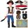 Spooktacular Creations Piratenkostüm für Jungen, für Kinder, Kostüm für Rollenspiele, Deluxe-Kostümset, Größe: Large (10-12 yrs), Farbe: Braun und Blau