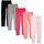 Amazon Essentials Mädchen Leggings, Größe: 9 Jahre, Stückzahl: 5, Farbe: Grau Meliert/Hellrosa/Pfirsich/Rot/Schwarz