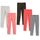 Amazon Essentials Mädchen Leggings, Größe: 4 Jahre, Stückzahl: 5, Farbe: Grau/Orange/Pfirsich Blattmuster/Schwarz Sterne/Weiß Streifen