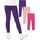 KEREDA 3er-Pack Leggings Mädchen Sporthose Kinder Baumwolle Sport Hose Teenager Turnhose Lang, Größe: 140-146, Farbe: Rosarot/Rosa/Dunkelviolett