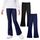 KEREDA Thermo Mädchen Leggings Schlaghose Kinder Flared Thermohose Gefüttert Warmes Winter Hosen Thermoleggings Mit Fleece 2er Pack, Größe: 152-158, Farbe: Schwarz /Marineblau