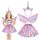 Hifot Einhorn Kostüm Prinzessin Set 3 Stück，Regenbogen Tutu Rock Mädchen Kostüm Tüllrock,Einhorn Haarreif Flügel für Mädchen für Unicorn Cosplay Kindergeburtstag Karneval, Farbe: Mehrfarbig