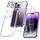 UniqueMe für iPhone 14 Pro Max Hülle, 5-in-1-Set Handyhülle für iPhone 14 Pro Max Case Rundumschutz Schutzhülle Cover, 1 Handyhülle & 2 Schutzfolie & 2 Kameraschutz - Transparent, Größe: iPhone 14 Pro Max (6.7 Zoll), Farbe: Transparent