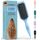 FABIHA® ???????????????????????????? Lockenbürste - Curly Hair Brush - Bio Haarbürste ohne ziepen - Wildschweinborsten Bürste - Die Originale 3-in-1-Stylingbürste für trendige Lockenfrisuren (Hellblau), Farbe: Hellblau