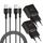 Adaptives Schnellladegerät und 2M USB Type C Nylon Kabel, KAIMENGLONG Fast Charge 3.0 Adapter USB-C Ladekabel Schnellladung für Samsung Galaxy S20/S10/S9/S8/Note 20/10/9/8, Z Flip3 (2er Pack), Farbe: Schwarz/2-Pack