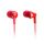 Panasonic RP-HJE125-R In-Ohr-Kopfhörer - Drei Paar Pass-Stücke, 10-24.000 Hz, 1,1 m Kabel, rot, Größe: One Size, Farbe: Rot