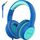 EarFun Kinder Kopfhörer, Kopfhörer Kinder mit Kabel, 85dB Lautstärkenbegrenzer, faltbar, verstellbar, Stereo Sound, HD-Mikrofon, Audio-Sharing, Over-Ear Kinderkopfhörer für Schule/Tablet/Reisen, Stil: K1C, Farbe: Blau-Grün / ohne Mikrofon