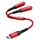 JSAUX USB C Klinke Kopfhörer Splitter Aux Adapter [28CM] USB C auf Dual 3.5mm Klinke Splitter Audio Y Kabel kompatibel mit iPhone 16/15 Pro Max Plus, Huawei P40, Galaxy S24 S23 S22 Ultra, Pixel-Rot, Farbe: Rot