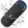 RIENOK Bluetooth Lautsprecher mit Licht Bluetooth 5.3 Musikbox Bass Kabellos Box mit IPX7 wasserdicht Stereo Sound Tragbar, Farbe: klassisches schwarz
