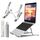 AiTodos® Laptop Ständer, Aluminiumlegierung, Laptop Ständer 6 Gänge Anpassen, Leicht, rutschfest, Faltbarer Tragbarer, Laptopständer - Einfache Wärmeableitung（Silber）, Farbe: Silber