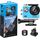 AKASO Action Cam EK7000 4K30FPS Action Kamera 170° Weitwinkel HD Unterwasserkamera 20MP WiFi wasserdichte Sport Kamera 2 Zoll LCD Bildschirm mit 2 Batterien (Blau), Farbe: Blau