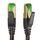 KabelDirekt – Cat 7 Netzwerkkabel, flexible & bruchfeste Nylon-Ummantelung – 0,5m – 10 Gigabit Lan & Ethernet Kabel (Patchkabel geeignet für Highspeed Netzwerke, Switch, Router, PC & Modem, RJ45), Stil: 1er-Pack, Größe: 0,5m, Farbe: Schwarz/Gold, mit Braiding