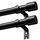 Schwarz Gardinenstange Vorhangstange Ausziehbar Curtain Rod Gardinenstangen für Fenster Outdoor (Schwarz Matt, 76 to 305 cm, A2, 2Pcs), Größe: 76 to 305 cm (2 Stück), Farbe: Schwarz (Verbesserte Version)