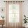 Woaboy Voile Gardinen Vorhänge Transparent Wohnzimmer mit Ösen Stores Gardinen Schlafzimmer Ösenvorhang Scheibengardine Schlaufengardinen Modern 2er Set 140x240cm (B x H) Beige, Größe: H240 x B140 cm (2er Pack), Farbe: Beige