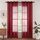 Woaboy Voile Gardinen Weihnachten Vorhänge Transparent Wohnzimmer mit Ösen Stores Gardinen Schlafzimmer Ösenvorhang Scheibengardine Schlaufengardinen Modern 2er Set 140x225 cm (B x H) Wein Rot, Größe: H225 x B140 cm (2er Pack), Farbe: Weinrot