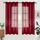 Woaboy Voile Gardinen Kurz VorhängeTransparent Wohnzimmer mit Ösen Stores Gardinen Schlafzimmer Ösenvorhang Scheibengardine Schlaufengardinen Modern 2er Set 140x145 cm (B x H) Wein Rot, Größe: H145 x B140 cm (2er Pack), Farbe: Weinrot