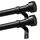 Schwarz Vorhangstange Ausziehbar Gardinenstange Curtain Rod Gardinenstangen für Fenster Outdoor (Schwarz Matt, 76 to 152 cm, A1,2Pcs), Größe: 76 to 152 cm (2 Stück), Farbe: Schwarz (Verbesserte Version)