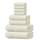 Tens Towels Badetücher Set, 2 extra grosse Badetücher, 2 Handtücher, 4 Waschlappen, 100% Baumwolle, schnell trocknend, Badhandtücher Set für den täglichen Gebrauch (8er-Set) Elfenbein, Größe: Extra Large, Medium, Small, Farbe: Cream