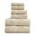 Springtree Home Handtuchset aus 100% Baumwolle | Geometrisches Strukturdesign | Saugfähig, schnelltrocknend | 2 Badetücher, 2 Handtücher und 2 Waschlappen | Öko-Tex-Standard 100, Myla-Kollektion, Größe: 6-teiliges Set, Farbe: Sandschale