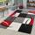 TT Home Wohnzimmer Teppich Moderner Kurzflor 3D Optik Geometrisches Wellen Design, Farbe: Rot 2, Grösse:300x400 cm, Größe: 300x400 cm, Farbe: Rot 2