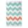 iDesign 19053EU Microfaser-Teppich Chevron, 86 x 53 cm, arubablau / koralle, Größe: 86 x 53 cm, Farbe: Aruba Blau und Koralle