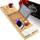 SereneLife Badewannenbrett Bambus Natur – Ausziehbares Tablett mit Geschenkbox rutschfeste Badewannenablage Wellness Zubehör aus Holz für Bücher, Wein, Snacks & Selfcare, Farbe: Bambus Natur + Geschenkbox