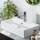 EMKE Waschbecken Aufsatzwaschbecken, Hängewaschbecken für Badezimmer Gäste WC 60 x 36 x 13 cm, Handwaschbecken Eckig Klein Waschbecken Bad Wandwaschbecken Waschtisch Weiss, Größe: 60 x 36 x 13 cm, Farbe: Weiß B01