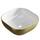 Planetmöbel Aquil Deluxe Waschbecken Oval | Aufsatzwaschbecken für Badezimmer und Gäste-WC | Handwaschbecken ohne Hahnloch und Überlauf | Gold Weiss, 42,5 x 42,5 x 14 cm, Größe: 42,5 x 42,5 x 14 cm, Farbe: Gold Weiß