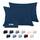 Dreamzie Kissenbezug 40x80 Dunkelblau 2er Set Mikrofaser Oeko-TEX Zertifiziert Kissenbezüge 40x80 Weich, Größe: 40 x 80 cm, Farbe: Dunkelblau