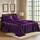Pure Bedding Satin-Spannbettlaken, 4-teilig, violett, luxuriös, schmutzabweisend – Spannbettlaken mit tiefen Taschen, Bettlaken und Kissenbezügen, Größe: Voll, Farbe: Violett