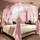 Joyreap Betthimmel mit 4 Ecken, rosa Betthimmel, gemütliche Vorhänge – Moskitonetz mit 4 Öffnungen – niedliche Prinzessinnen-Schlafzimmer-Dekoration (119.4 cm B x 198.1 cm L, Doppelbett), Größe: H198.1 x B119.4 cm (1er Pack), Farbe: Rosa