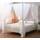 WANFASO Weisser Betthimmel-Vorhang für Queensize-Bett, weicher Betthimmel, Schal für Mädchen und Erwachsene (Queen, Weiss), Größe: H198.1 x B81.3 cm (12er Pack), Farbe: Weiss/Opulenter Garten