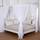 Akiky Prinzessinnen-Betthimmel-Vorhang-Set mit Sternenlicht, durchscheinender Vorhang für King-Size-Bett, 8 Paneele (King-Size, weiss), Größe: King, Farbe: Weiss/Opulenter Garten