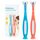 FridaBaby Dreifach-Winkel-Zahnbürste, Trainingszahnbürste für Kleinkinder, Mundpflege, 2 Stück, Größe: 2 Count (Pack of 1), Farbe: Blau, Weiß