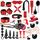 Sex Bondage Fesseln Sex Spielzeug für Paare,28pcs BDSM Set mit Handschellen und Anal Toys,Sex Spielzeug für Frauen Männer, Größe: 28PCS, Farbe: Rot