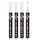 STATIONERY ISLAND Kreidestifte für Tafel Abwaschbar, Weiss Kreidestift für Fenster, 3mm 4 Stück Kreidemarker, Fensterstifte, Farbe: 3mm 4stück