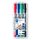 Staedtler Lumocolor duo 348 WP4 permanent marker, 4 Stück in aufstellbarer Staedtler-Box , Schwarz, Blau, Grün, Rot, 1 Packung, Größe: 4 stück (1er Pack), Farbe: sortiert