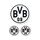 Borussia Dortmund Aufkleber in schwarz 3 St?ck, Folie, 9 x 9 x 1 cm, 3-Einheiten